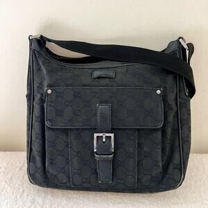 COPY - GUCCI GG Black Canvas Crossbody Bag